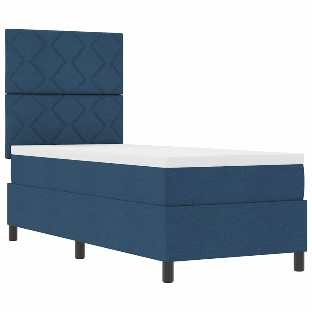 vidaXL Κρεβάτι με ελατήρια με κεφαλάρι Μπλε 80 x 200 cm ύφασμα