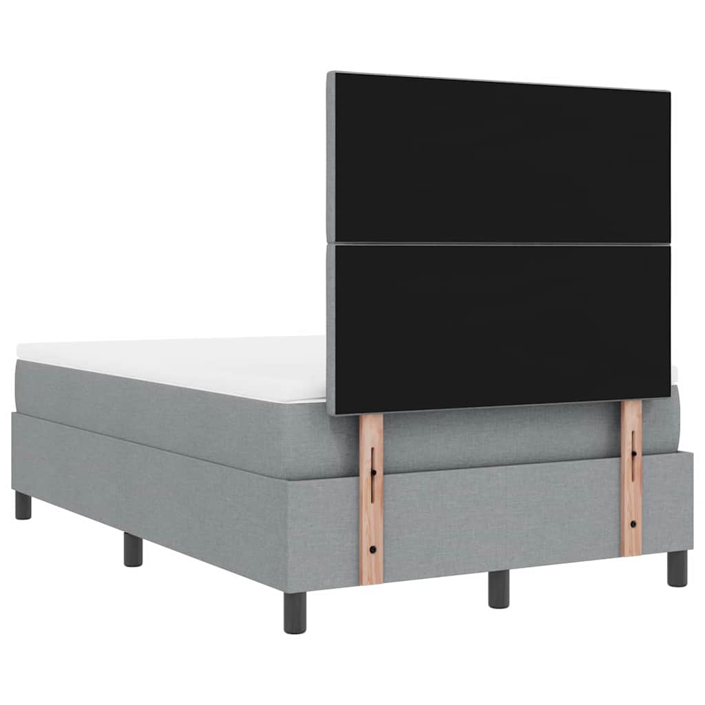 vidaXL Κρεβάτι με ελατήρια Ανοιχτό γκρι 120 x 190 cm ύφασμα