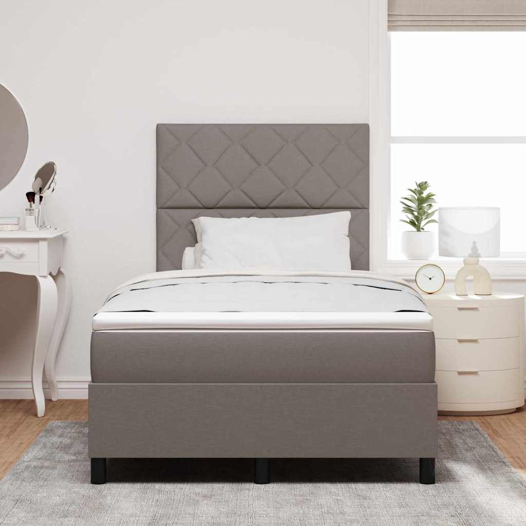 vidaXL Κρεβάτι με ελατήρια με κεφαλάρι Taupe 120 x 190 cm ύφασμα