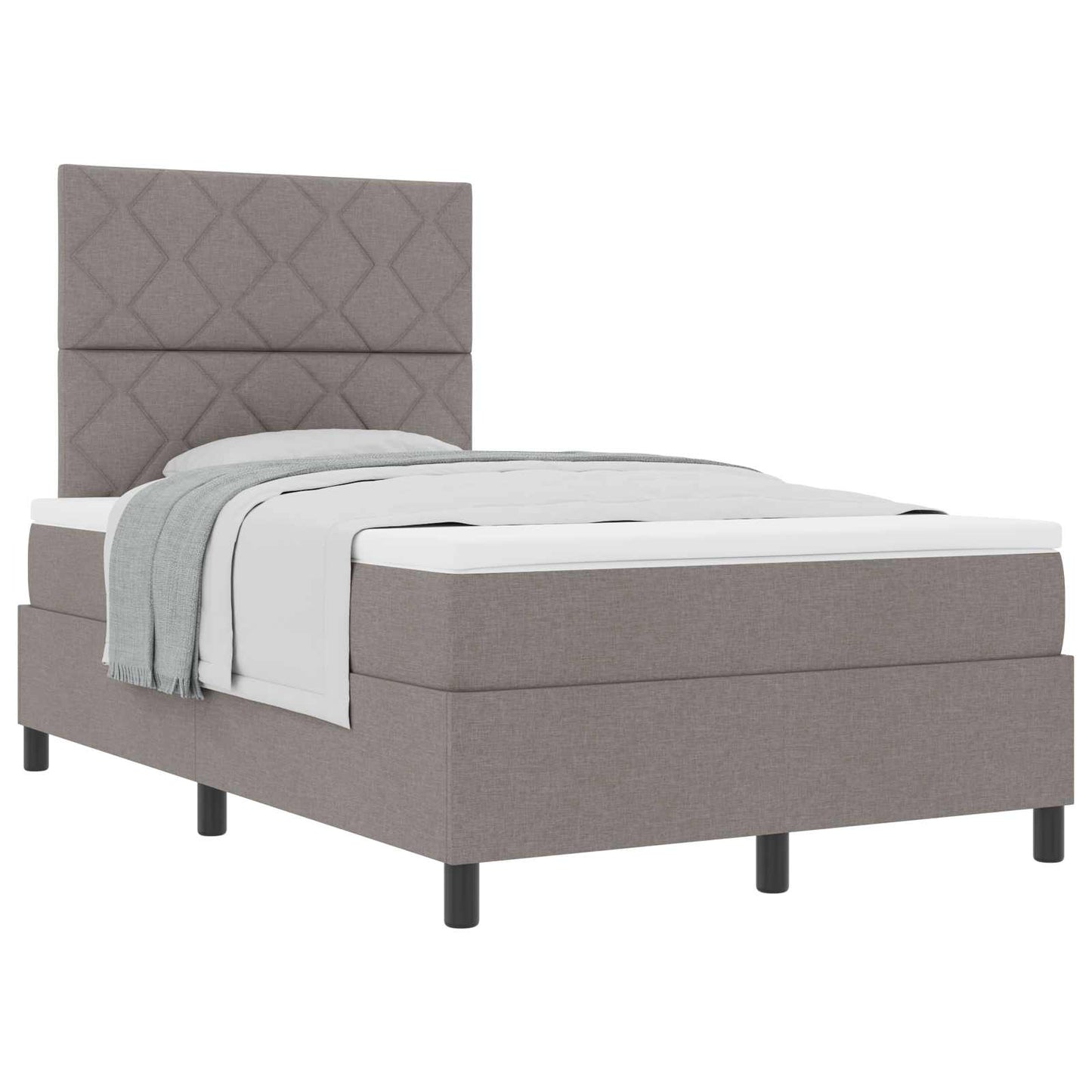 vidaXL Κρεβάτι με ελατήρια με κεφαλάρι Taupe 120 x 190 cm ύφασμα