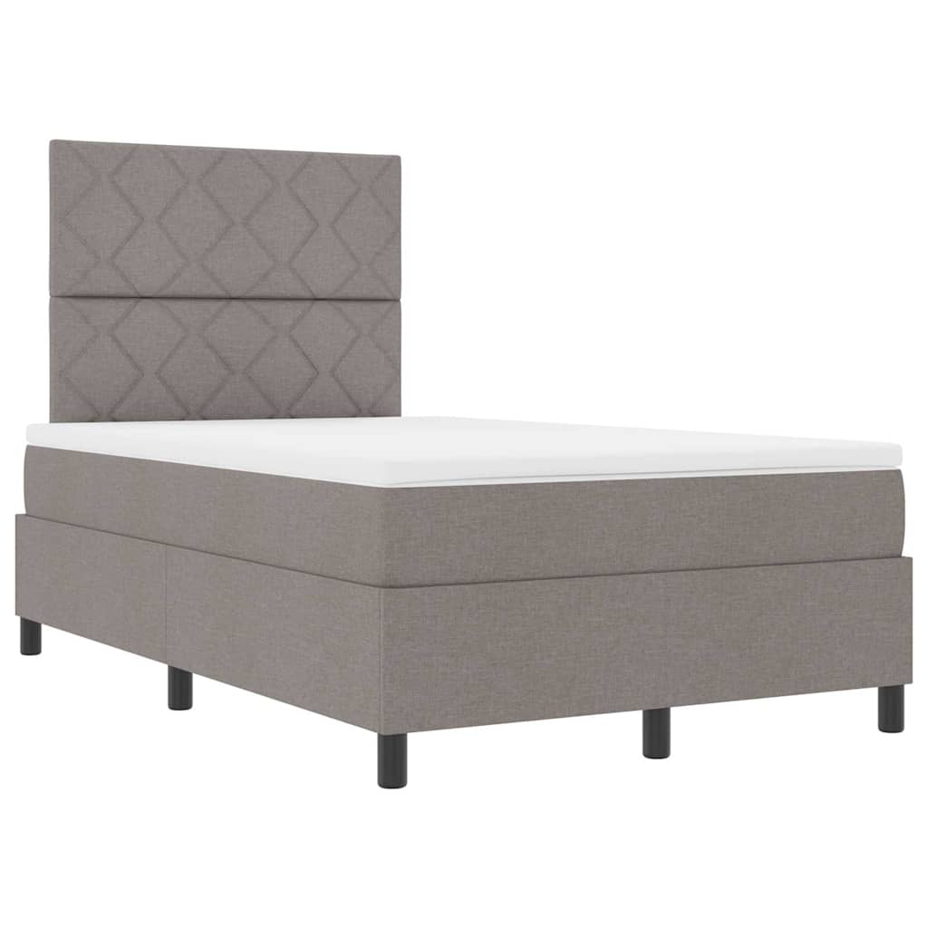 vidaXL Κρεβάτι με ελατήρια με κεφαλάρι Taupe 120 x 190 cm ύφασμα