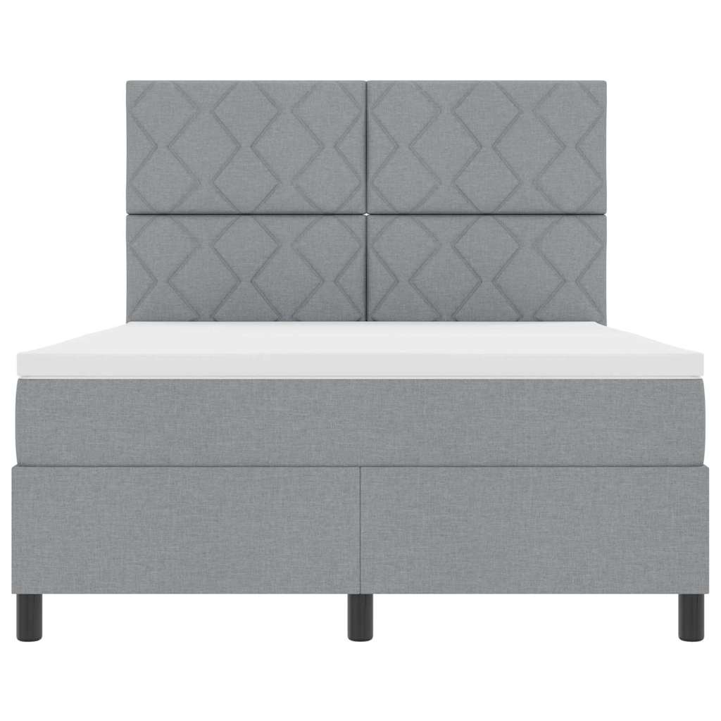 vidaXL Κρεβάτι με ελατήρια Ανοιχτό γκρι 140 x 200 cm ύφασμα
