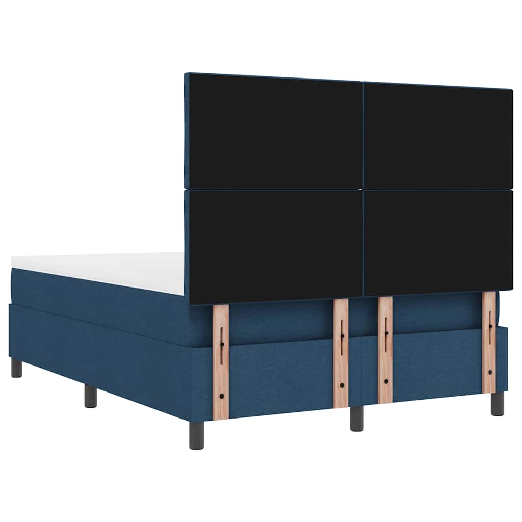 vidaXL Κρεβάτι με ελατήρια με κεφαλάρι Μπλε 140 x 200 cm ύφασμα