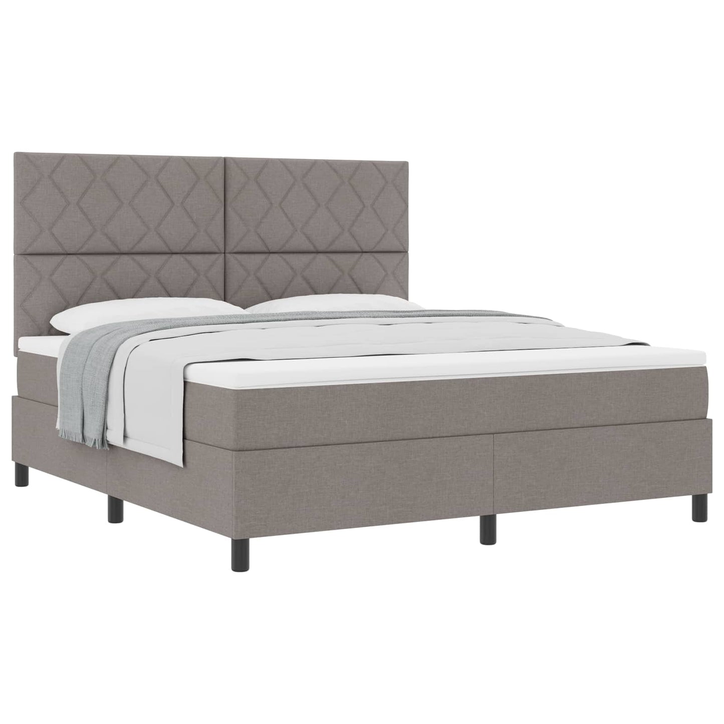 vidaXL Κρεβάτι με ελατήρια με κεφαλάρι Taupe 180 x 200 cm ύφασμα