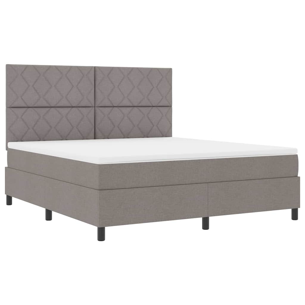 vidaXL Κρεβάτι με ελατήρια με κεφαλάρι Taupe 180 x 200 cm ύφασμα