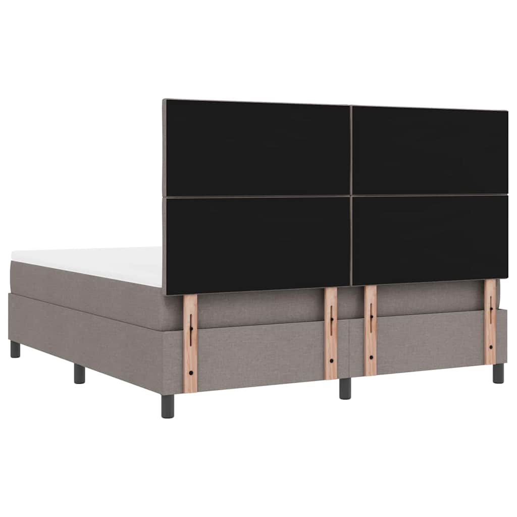 vidaXL Κρεβάτι με ελατήρια με κεφαλάρι Taupe 180 x 200 cm ύφασμα