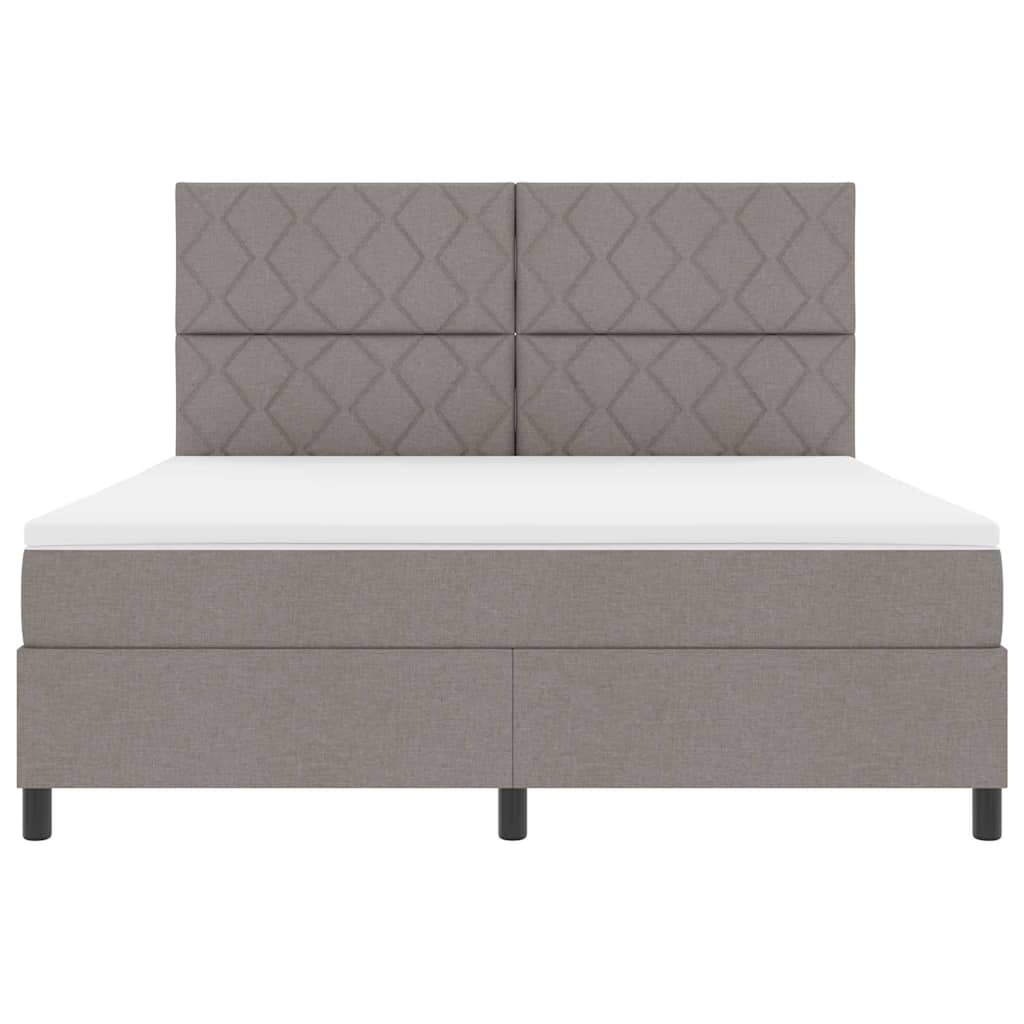 vidaXL Κρεβάτι με ελατήρια με κεφαλάρι Taupe 180 x 200 cm ύφασμα