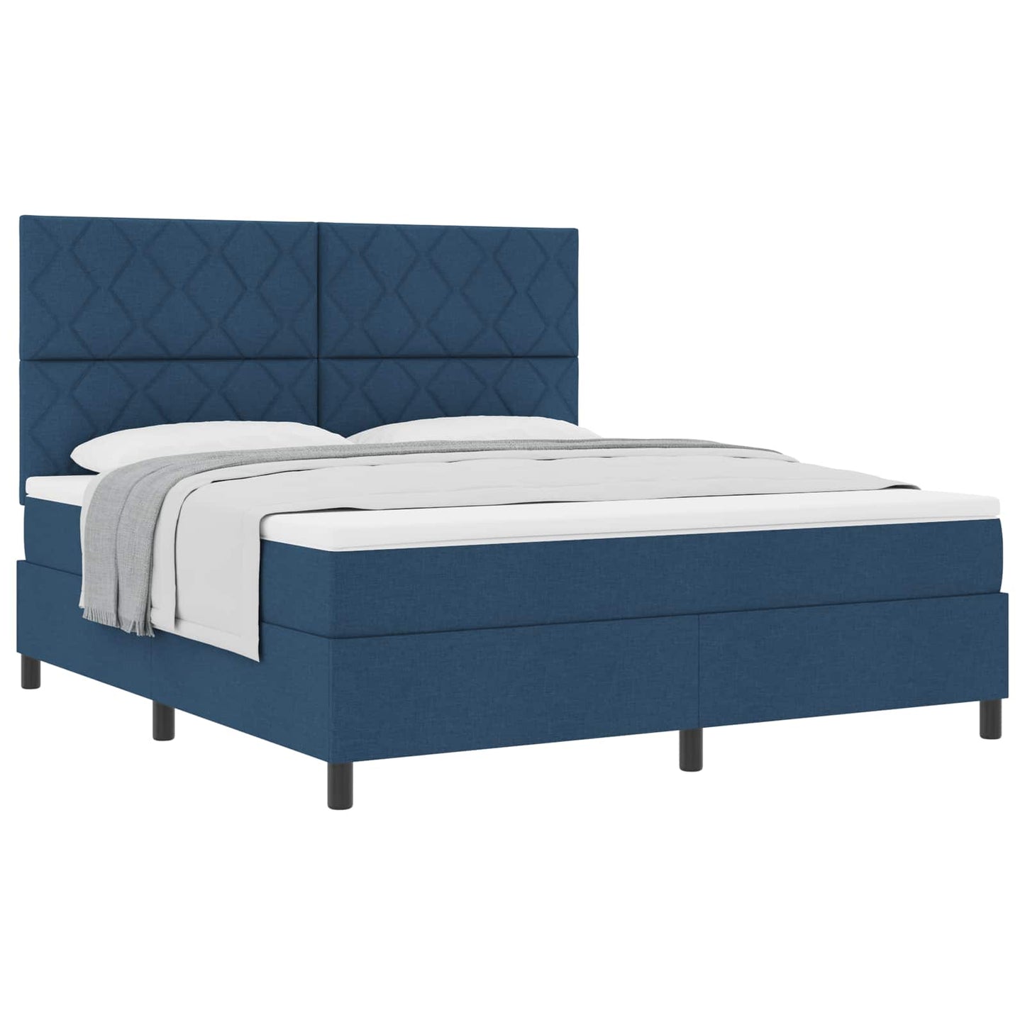 vidaXL Κρεβάτι με ελατήρια με κεφαλάρι Μπλε 180 x 200 cm ύφασμα
