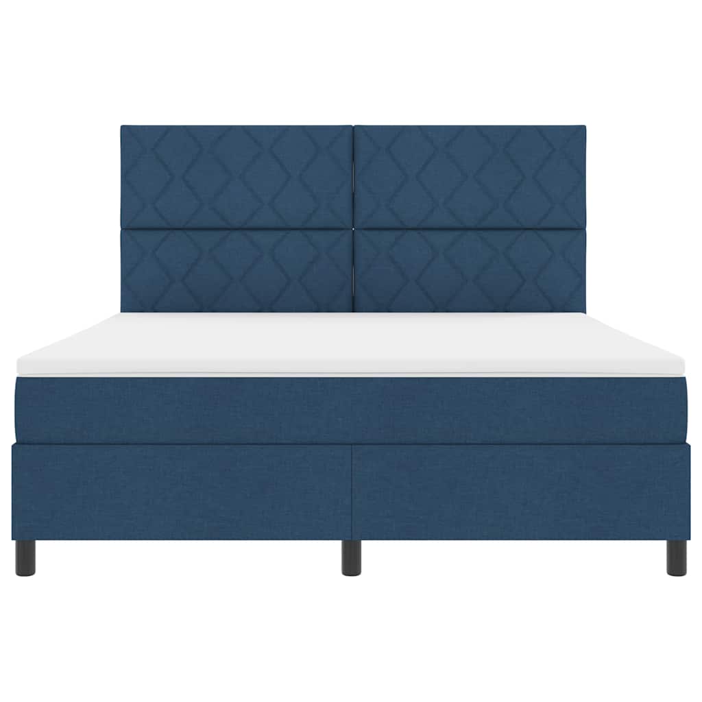vidaXL Κρεβάτι με ελατήρια με κεφαλάρι Μπλε 180 x 200 cm ύφασμα