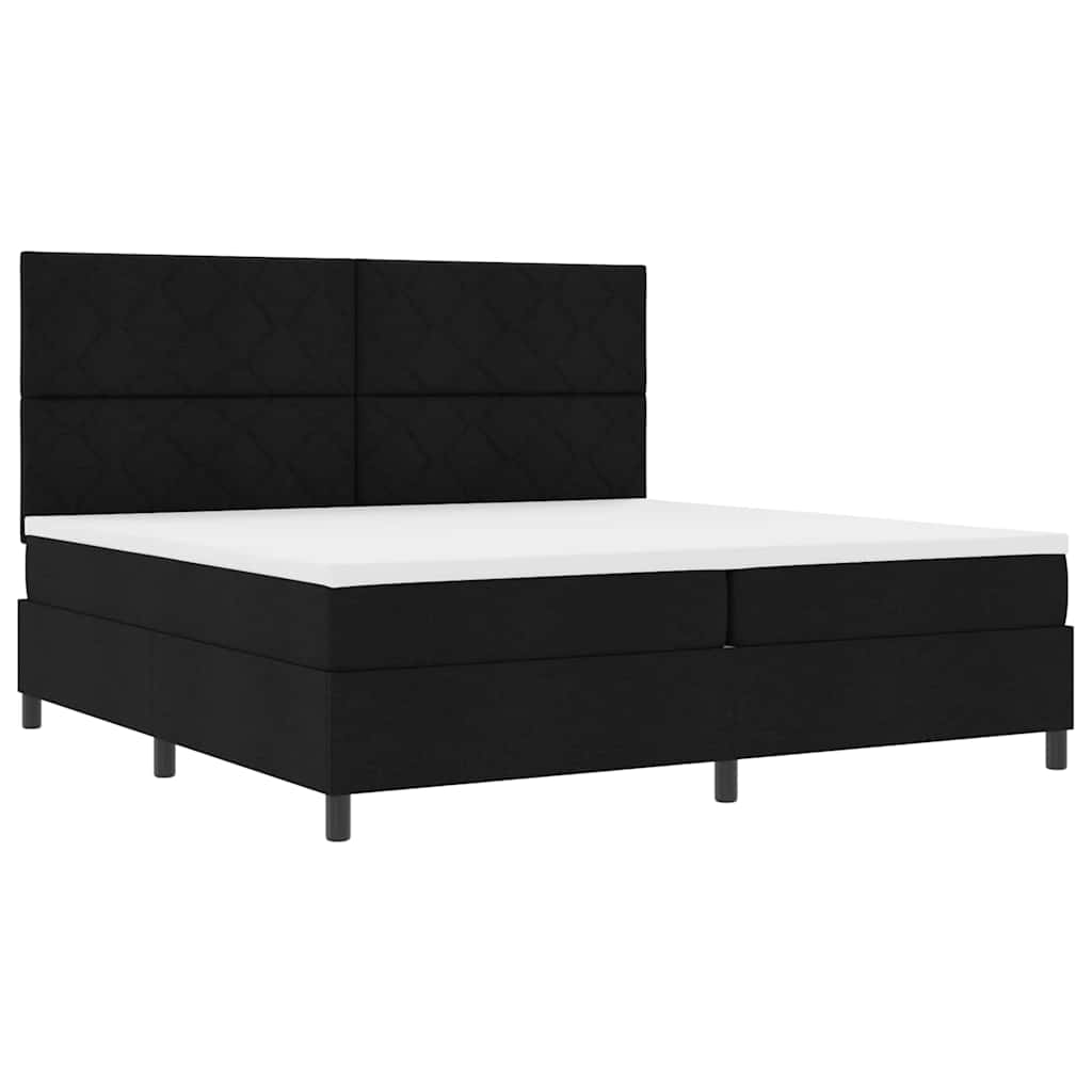 vidaXL Κρεβάτι με ελατήρια με κεφαλάρι Μαύρο 200 x 200 cm ύφασμα