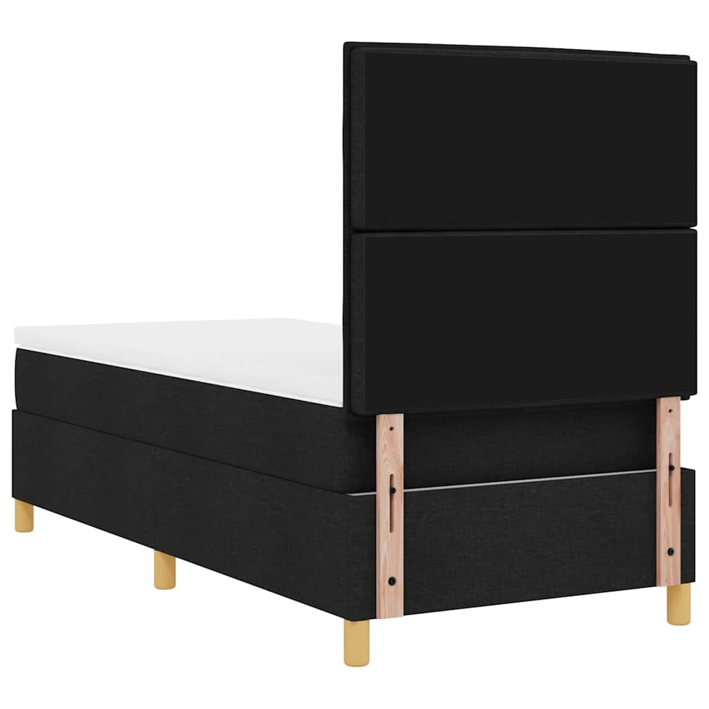 vidaXL Κρεβάτι με ελατήρια με στρώμα Μαύρο 90 x 200 cm ύφασμα