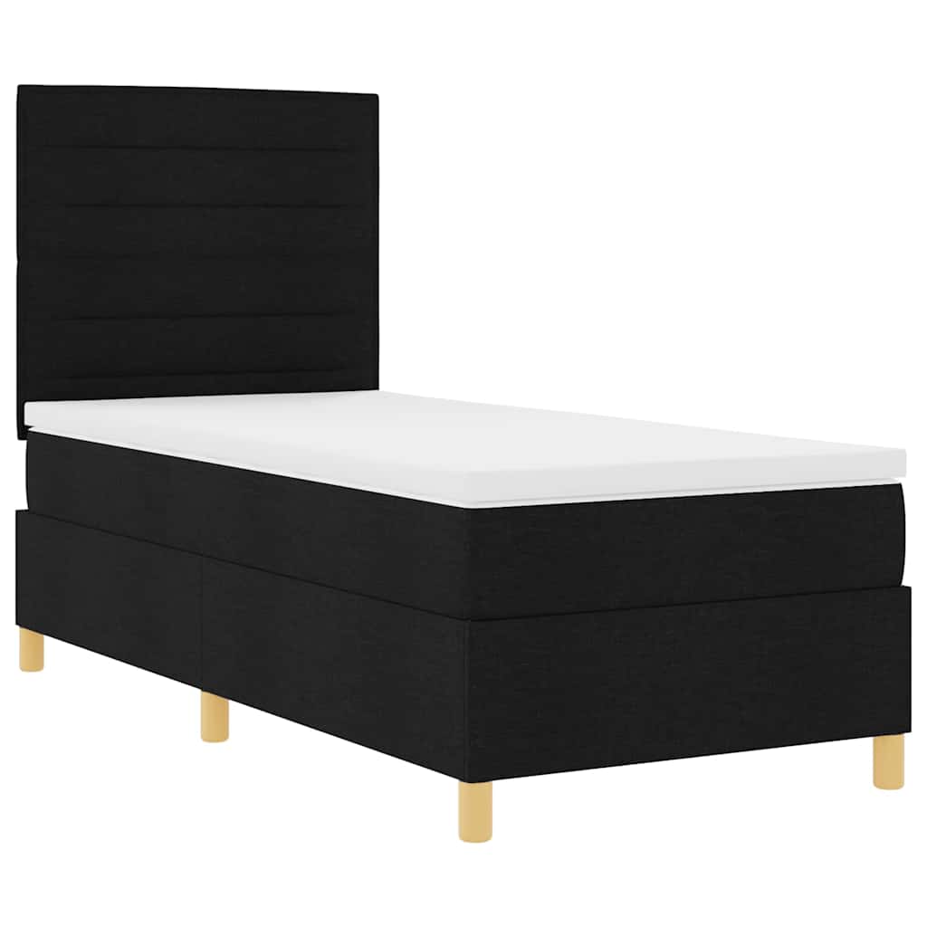 vidaXL Κρεβάτι με ελατήρια με στρώμα Μαύρο 100 x 200 cm ύφασμα