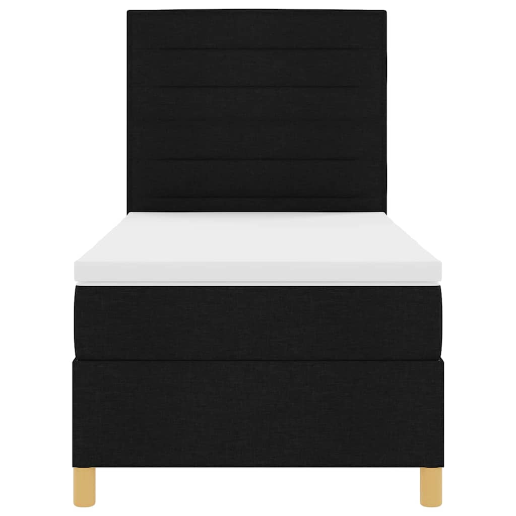 vidaXL Κρεβάτι με ελατήρια με στρώμα Μαύρο 100 x 200 cm ύφασμα