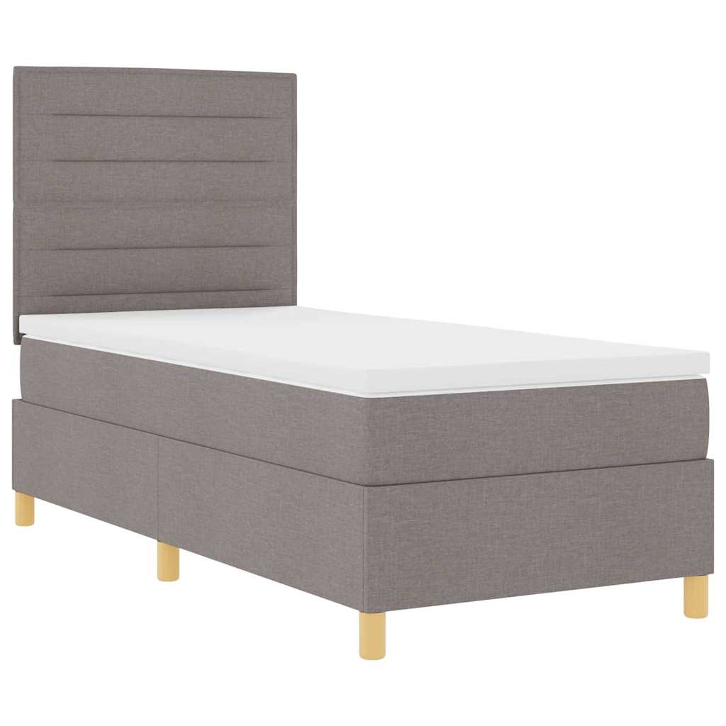 vidaXL Κρεβάτι με ελατήρια με στρώμα Taupe 100 x 200 cm ύφασμα