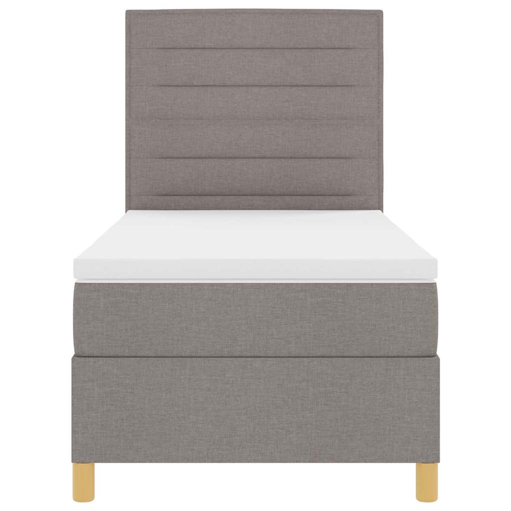 vidaXL Κρεβάτι με ελατήρια με στρώμα Taupe 100 x 200 cm ύφασμα