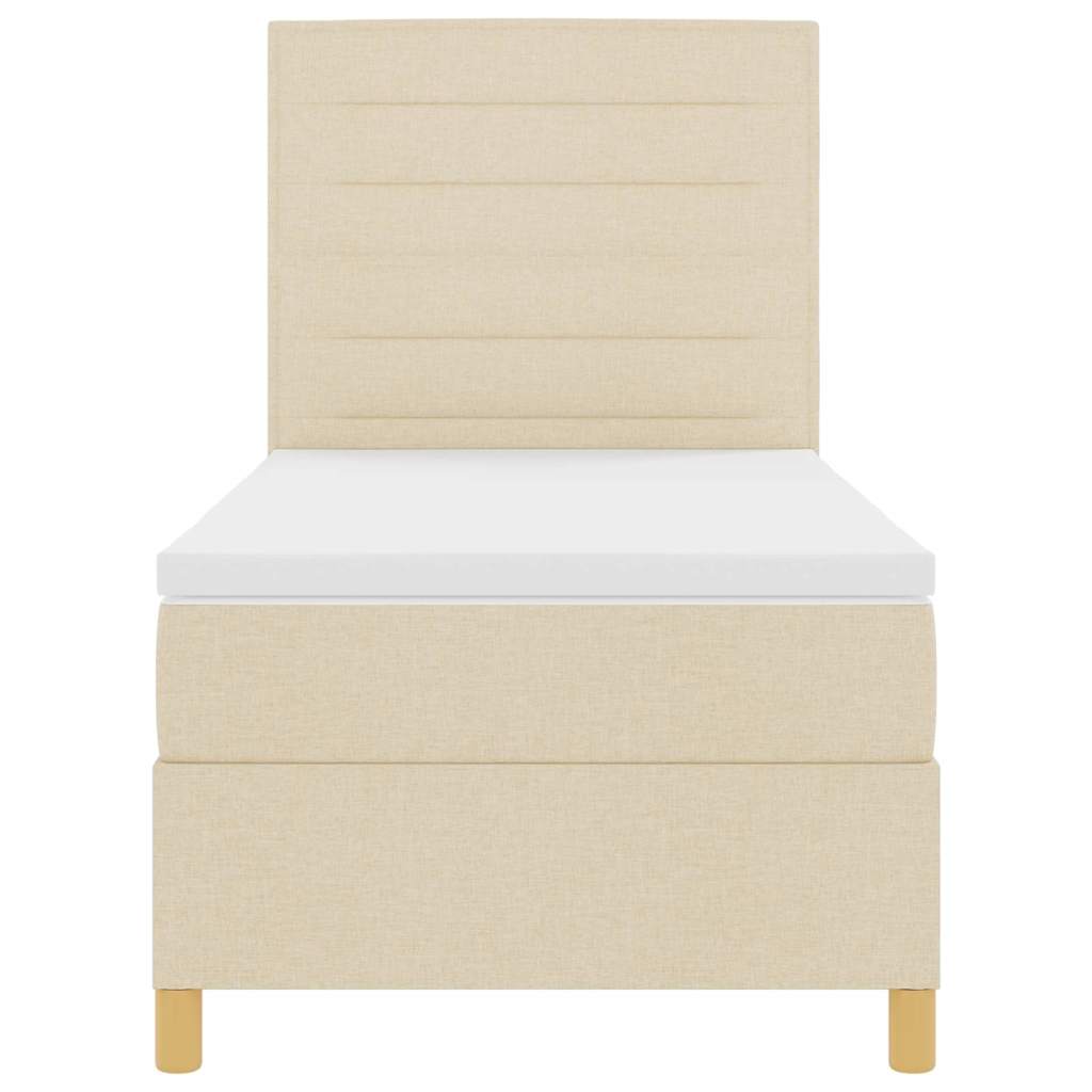 vidaXL Κρεβάτι με ελατήρια με στρώμα Κρεμ 100 x 200 cm ύφασμα