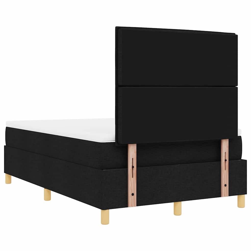 vidaXL Κρεβάτι με ελατήρια με στρώμα Μαύρο 120 x 190 cm ύφασμα