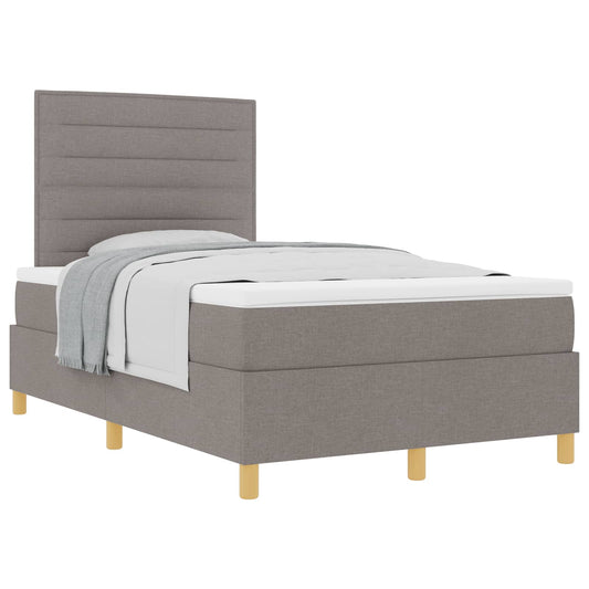 vidaXL Κρεβάτι με ελατήρια με στρώμα Taupe 120 x 190 cm ύφασμα