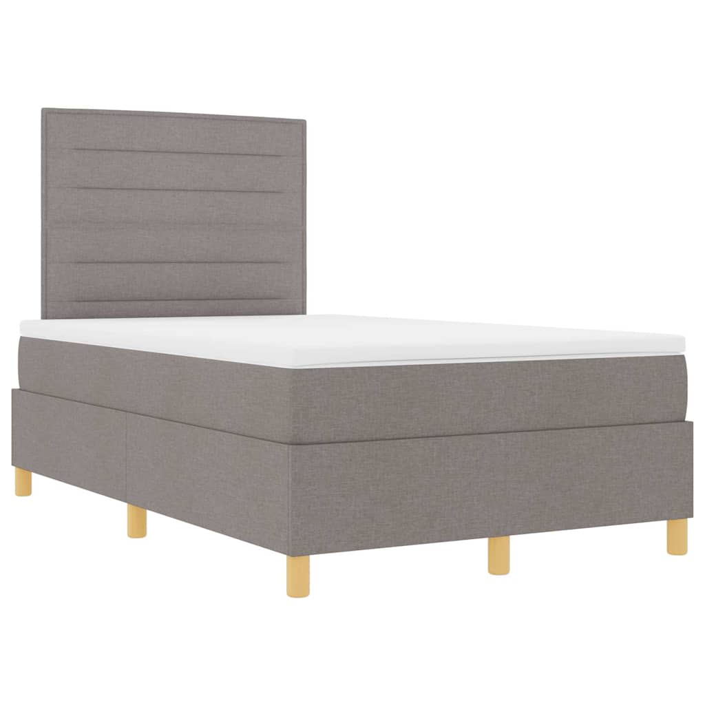 vidaXL Κρεβάτι με ελατήρια με στρώμα Taupe 120 x 190 cm ύφασμα