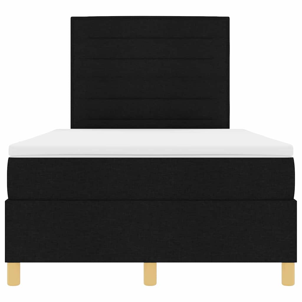 vidaXL Κρεβάτι με ελατήρια με στρώμα Μαύρο 120 x 200 cm ύφασμα