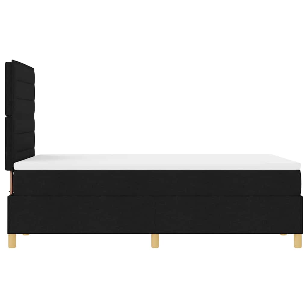 vidaXL Κρεβάτι με ελατήρια με στρώμα Μαύρο 120 x 200 cm ύφασμα