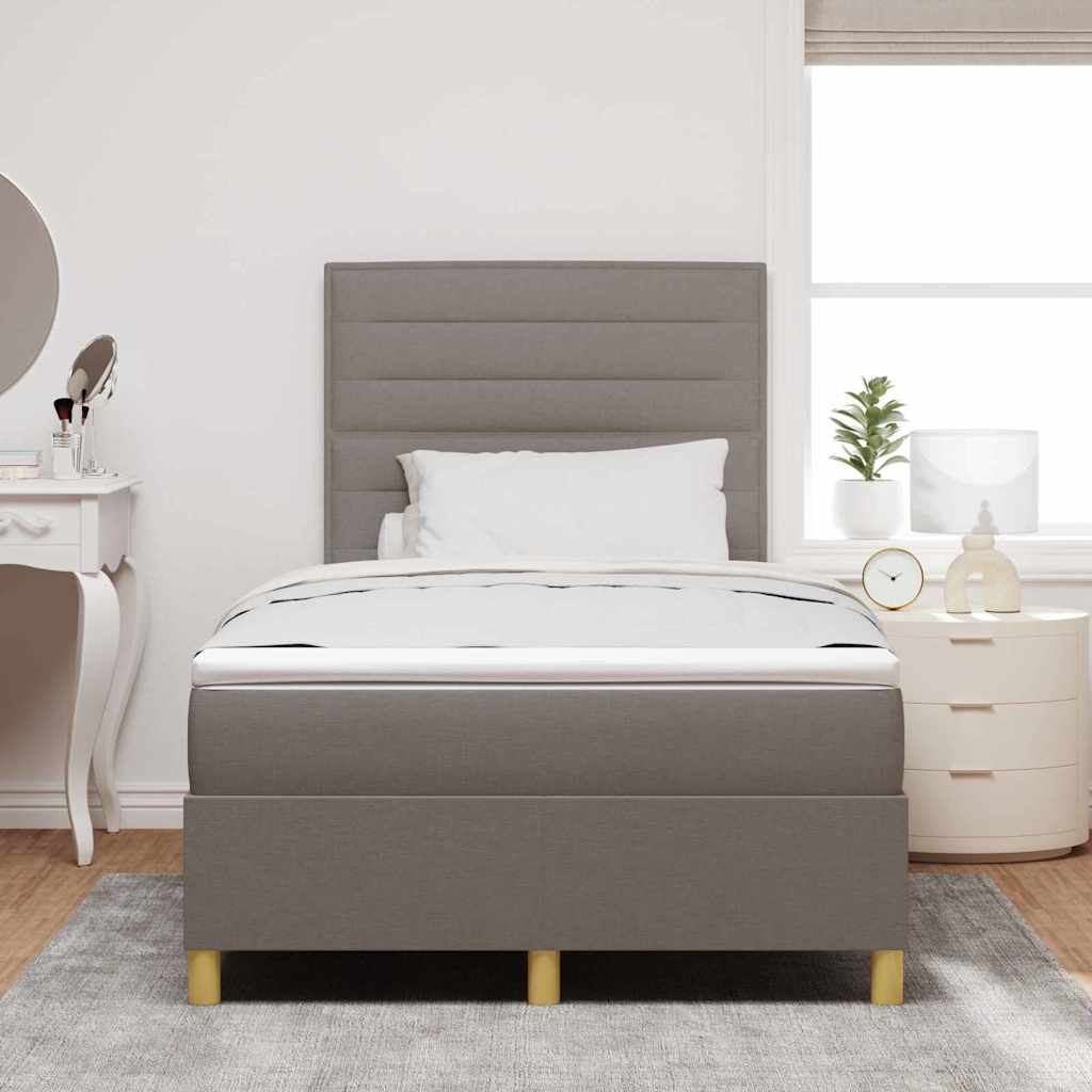 vidaXL Κρεβάτι με ελατήρια με στρώμα Taupe 120 x 200 cm ύφασμα