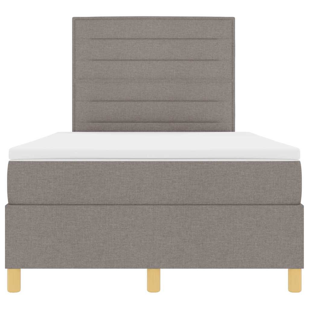 vidaXL Κρεβάτι με ελατήρια με στρώμα Taupe 120 x 200 cm ύφασμα