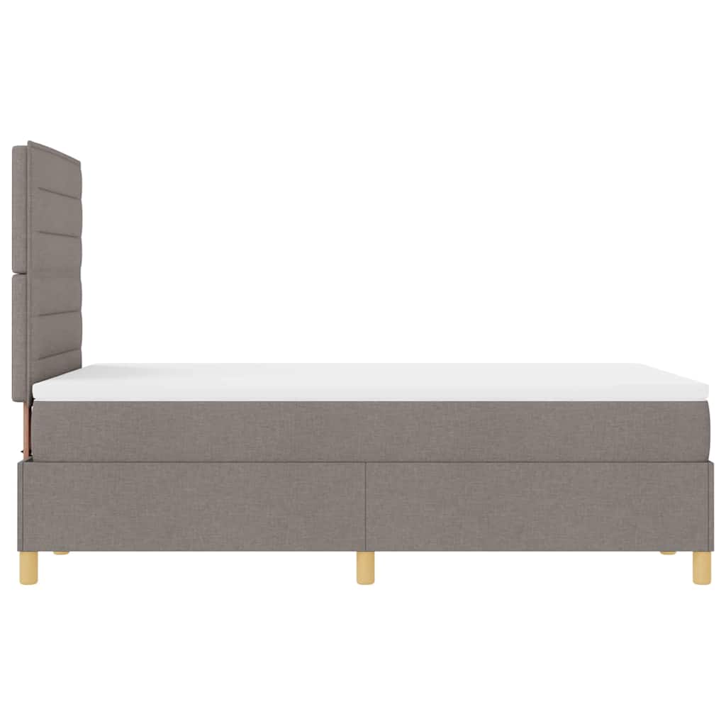 vidaXL Κρεβάτι με ελατήρια με στρώμα Taupe 120 x 200 cm ύφασμα