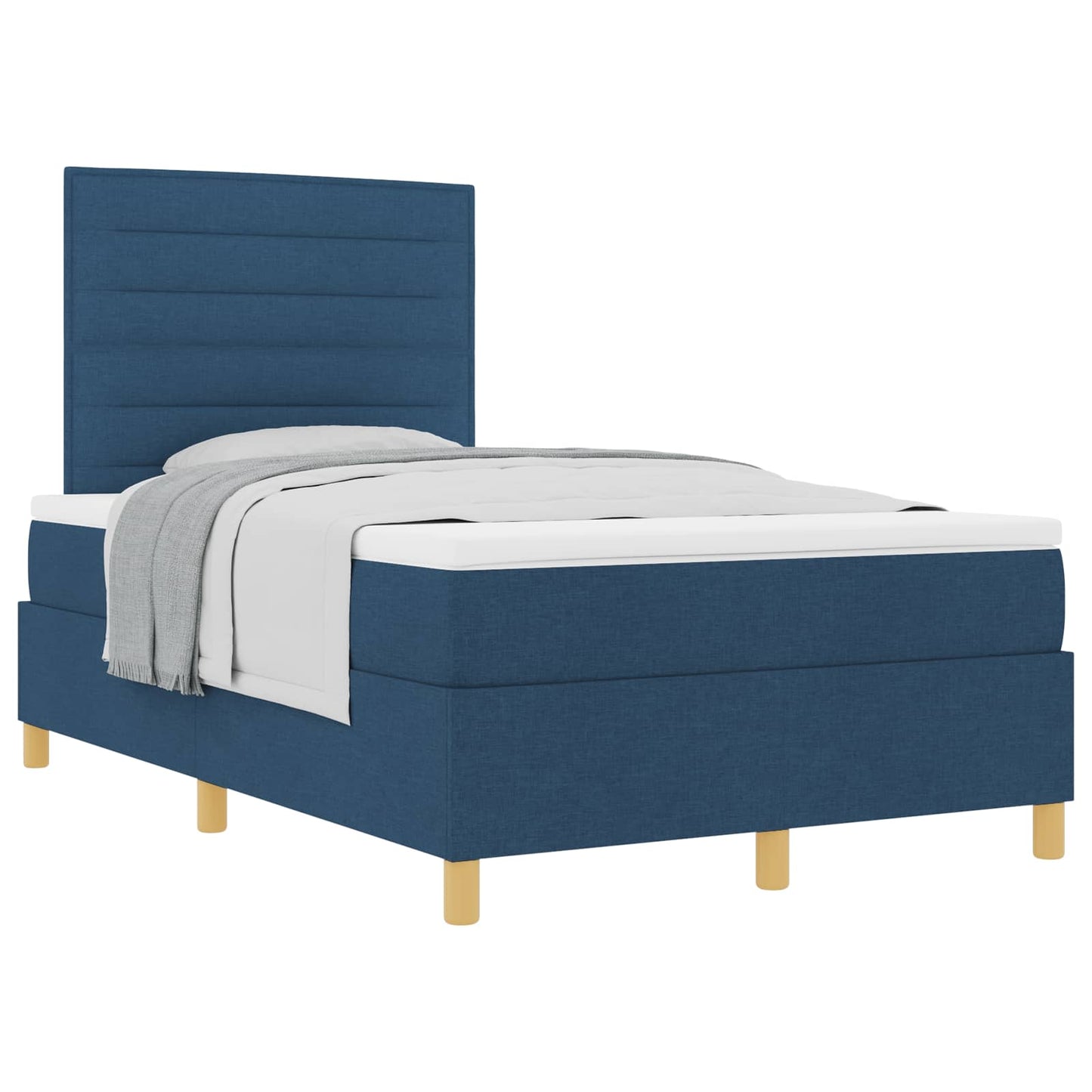 vidaXL Κρεβάτι με ελατήρια με στρώμα Μπλε 120 x 200 cm ύφασμα