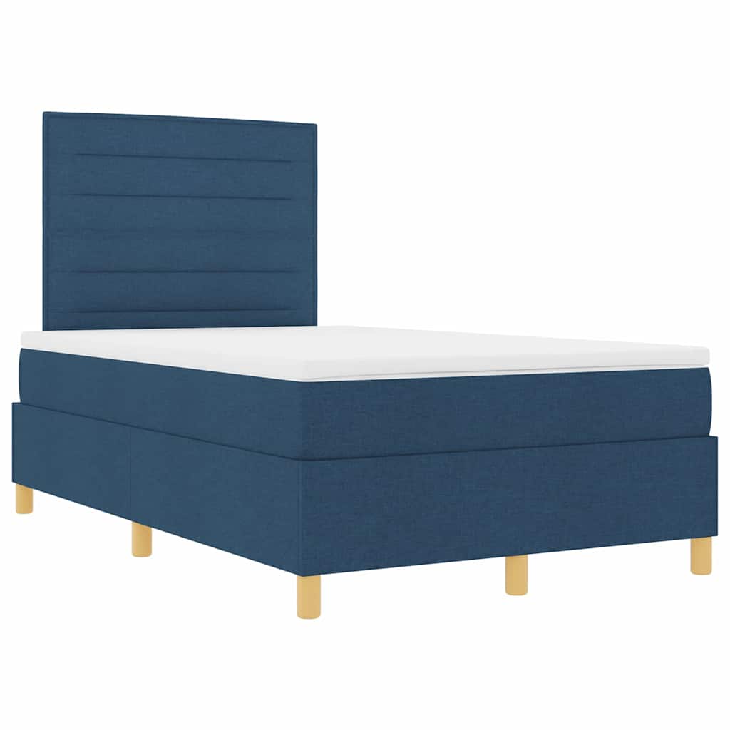 vidaXL Κρεβάτι με ελατήρια με στρώμα Μπλε 120 x 200 cm ύφασμα