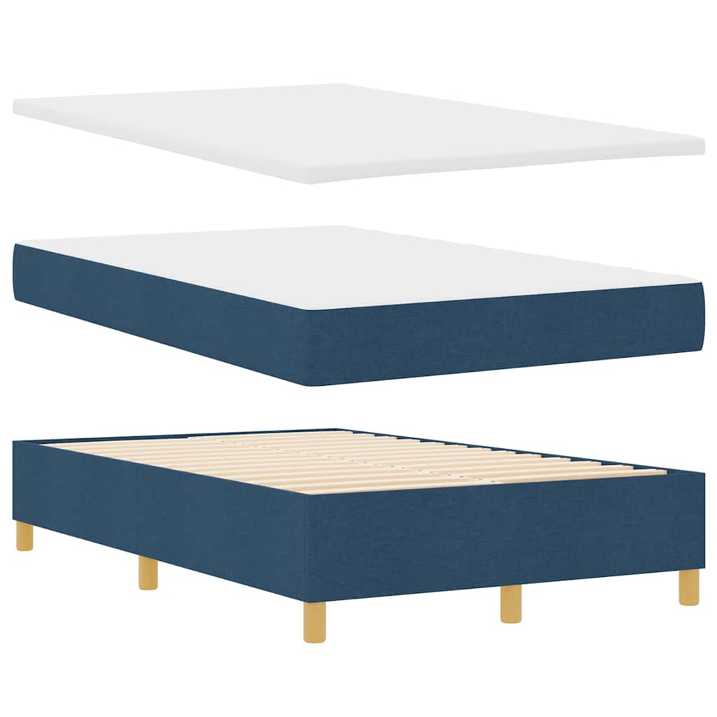 vidaXL Κρεβάτι με ελατήρια με στρώμα Μπλε 120 x 200 cm ύφασμα
