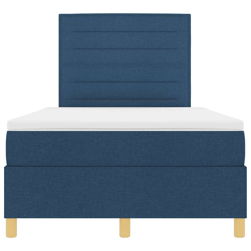 vidaXL Κρεβάτι με ελατήρια με στρώμα Μπλε 120 x 200 cm ύφασμα