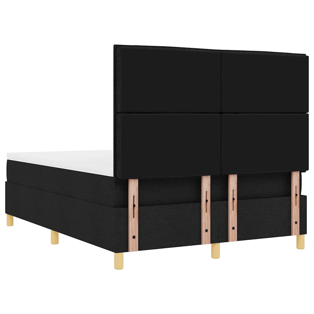 vidaXL Κρεβάτι με ελατήρια με στρώμα Μαύρο 140 x 190 cm ύφασμα