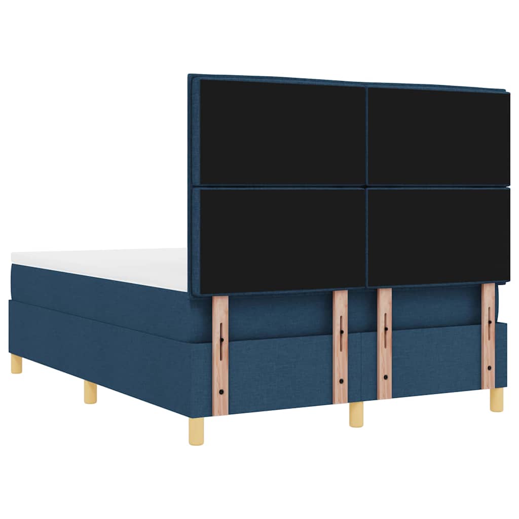 vidaXL Κρεβάτι με ελατήρια με στρώμα Μπλε 140 x 190 cm ύφασμα