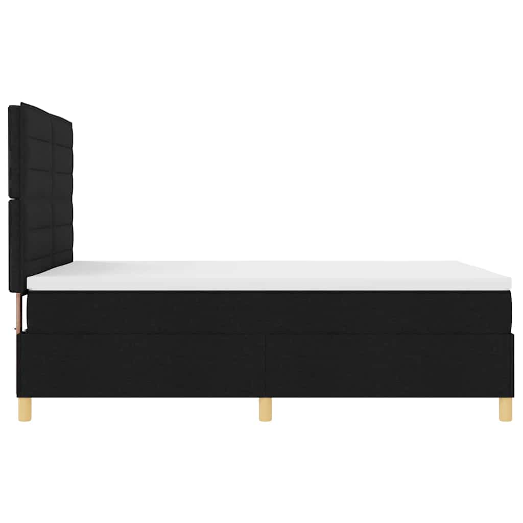 vidaXL Κρεβάτι με ελατήρια με στρώμα Μαύρο 140 x 200 cm ύφασμα