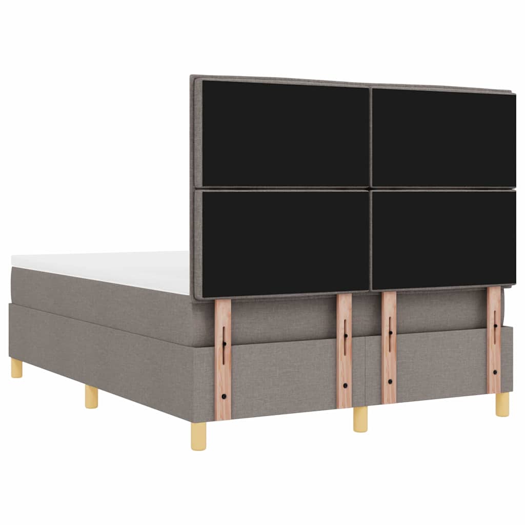 vidaXL Κρεβάτι με ελατήρια με στρώμα Taupe 140 x 200 cm ύφασμα