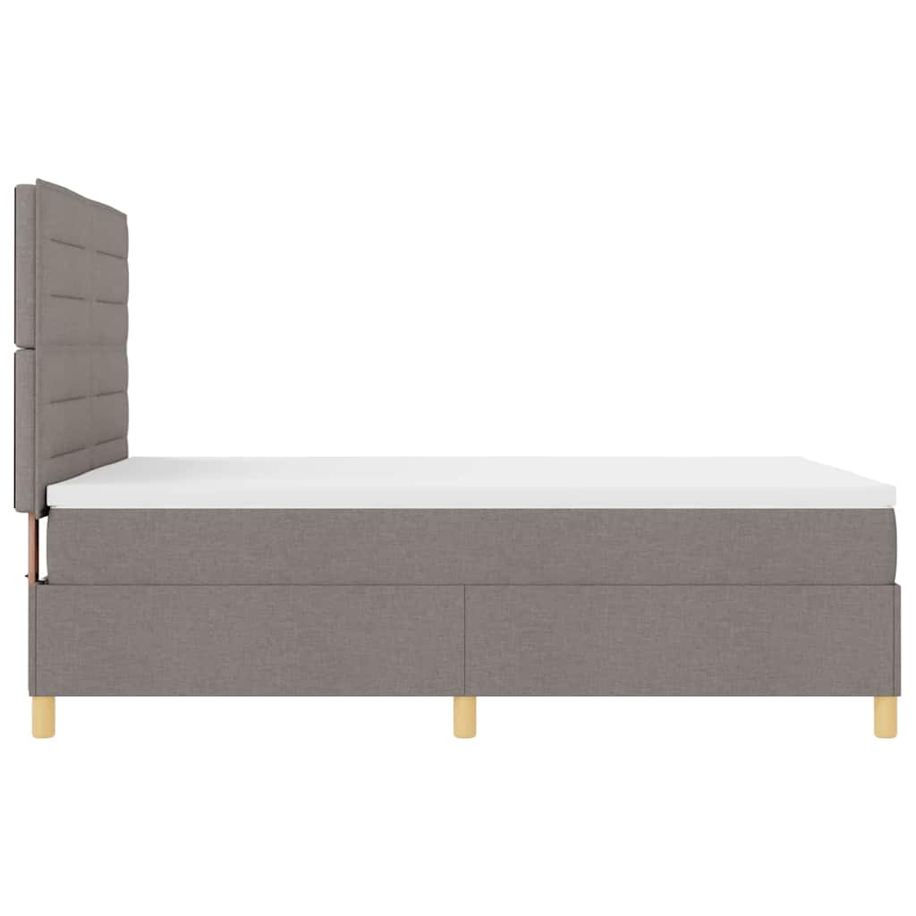 vidaXL Κρεβάτι με ελατήρια με στρώμα Taupe 140 x 200 cm ύφασμα
