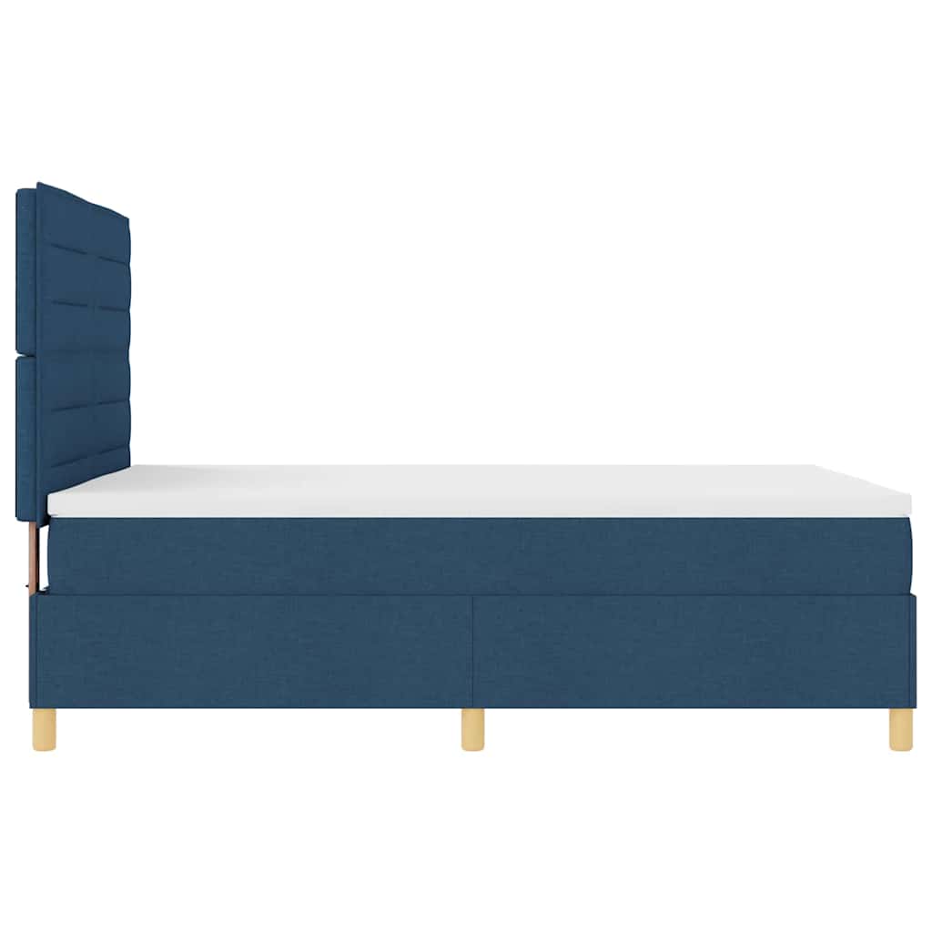 vidaXL Κρεβάτι με ελατήρια με στρώμα Μπλε 140 x 200 cm ύφασμα