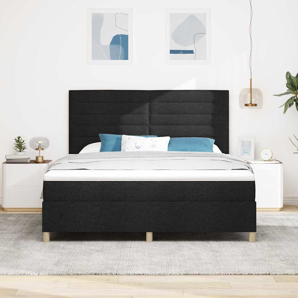 vidaXL Κρεβάτι με ελατήρια με στρώμα Μαύρο 180 x 200 cm ύφασμα
