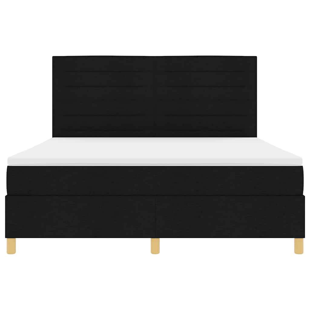 vidaXL Κρεβάτι με ελατήρια με στρώμα Μαύρο 180 x 200 cm ύφασμα