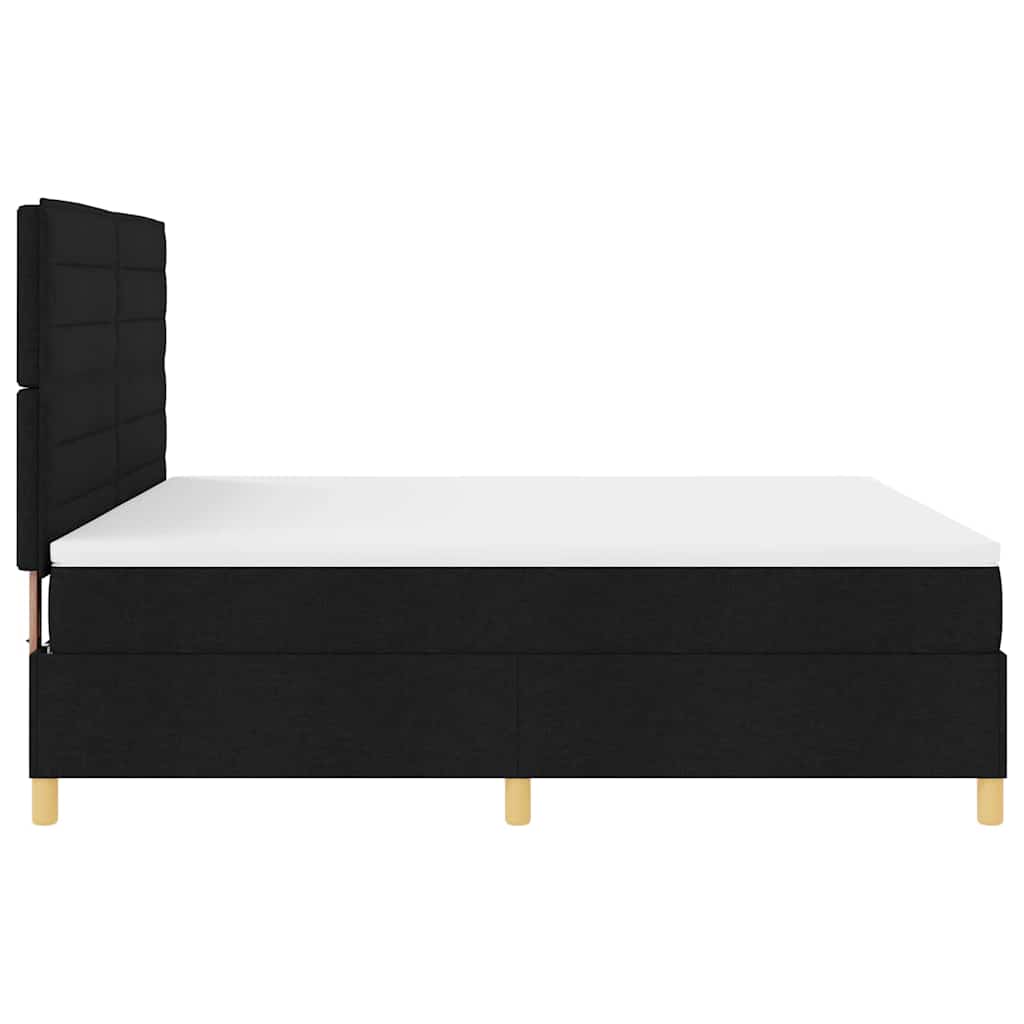 vidaXL Κρεβάτι με ελατήρια με στρώμα Μαύρο 180 x 200 cm ύφασμα