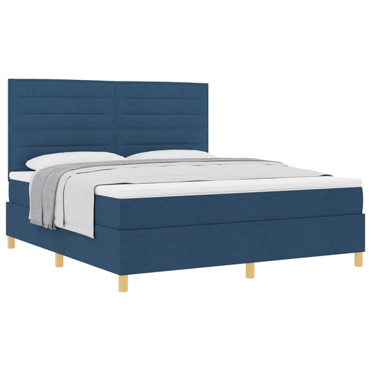 vidaXL Κρεβάτι με ελατήρια με στρώμα Μπλε 180 x 200 cm ύφασμα