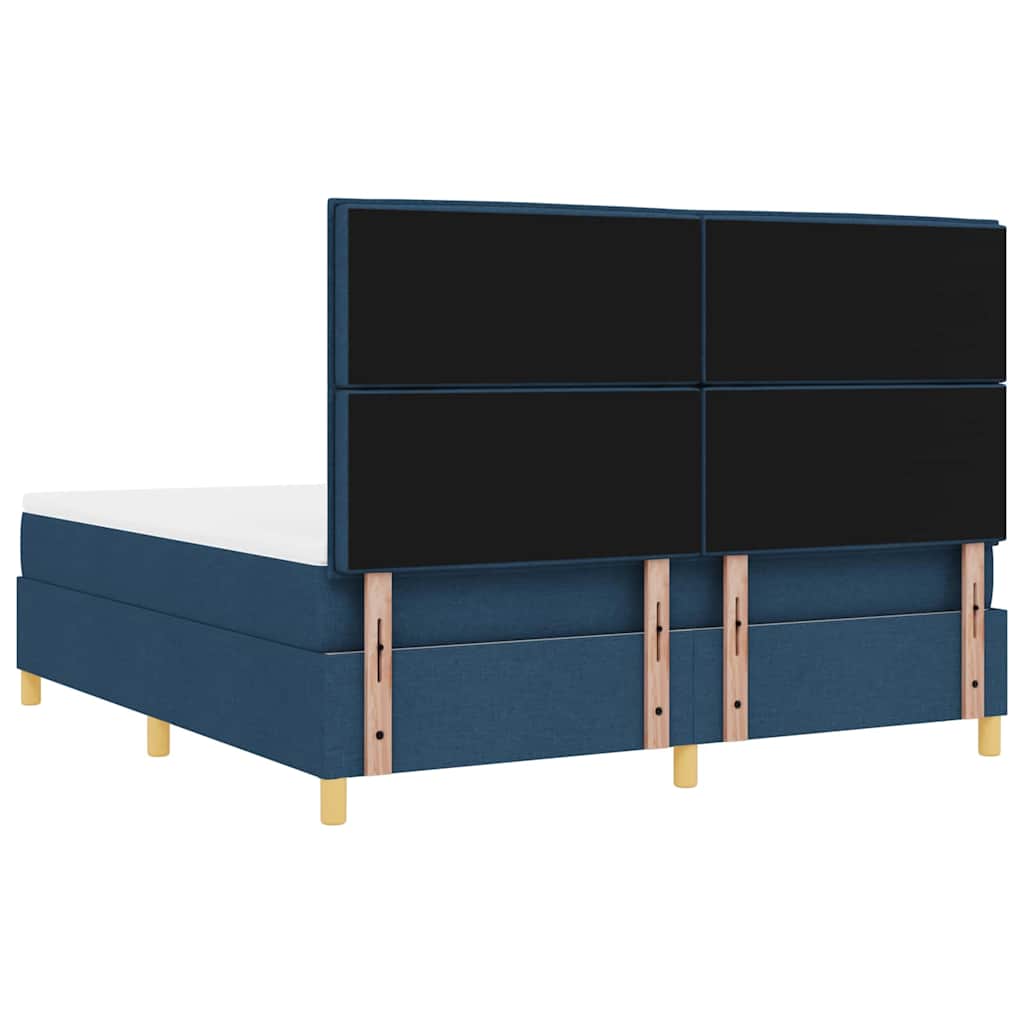 vidaXL Κρεβάτι με ελατήρια με στρώμα Μπλε 180 x 200 cm ύφασμα