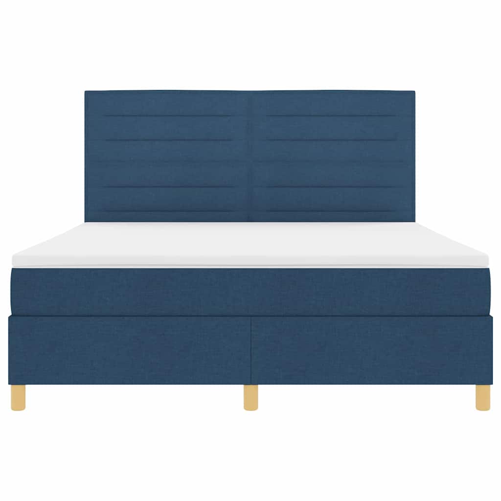 vidaXL Κρεβάτι με ελατήρια με στρώμα Μπλε 180 x 200 cm ύφασμα