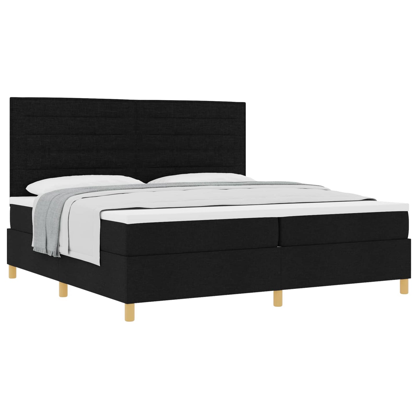vidaXL Κρεβάτι με ελατήρια με στρώμα Μαύρο 200 x 200 cm ύφασμα