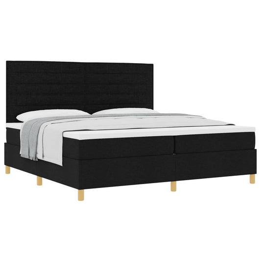 vidaXL Κρεβάτι με ελατήρια με στρώμα Μαύρο 200 x 200 cm ύφασμα