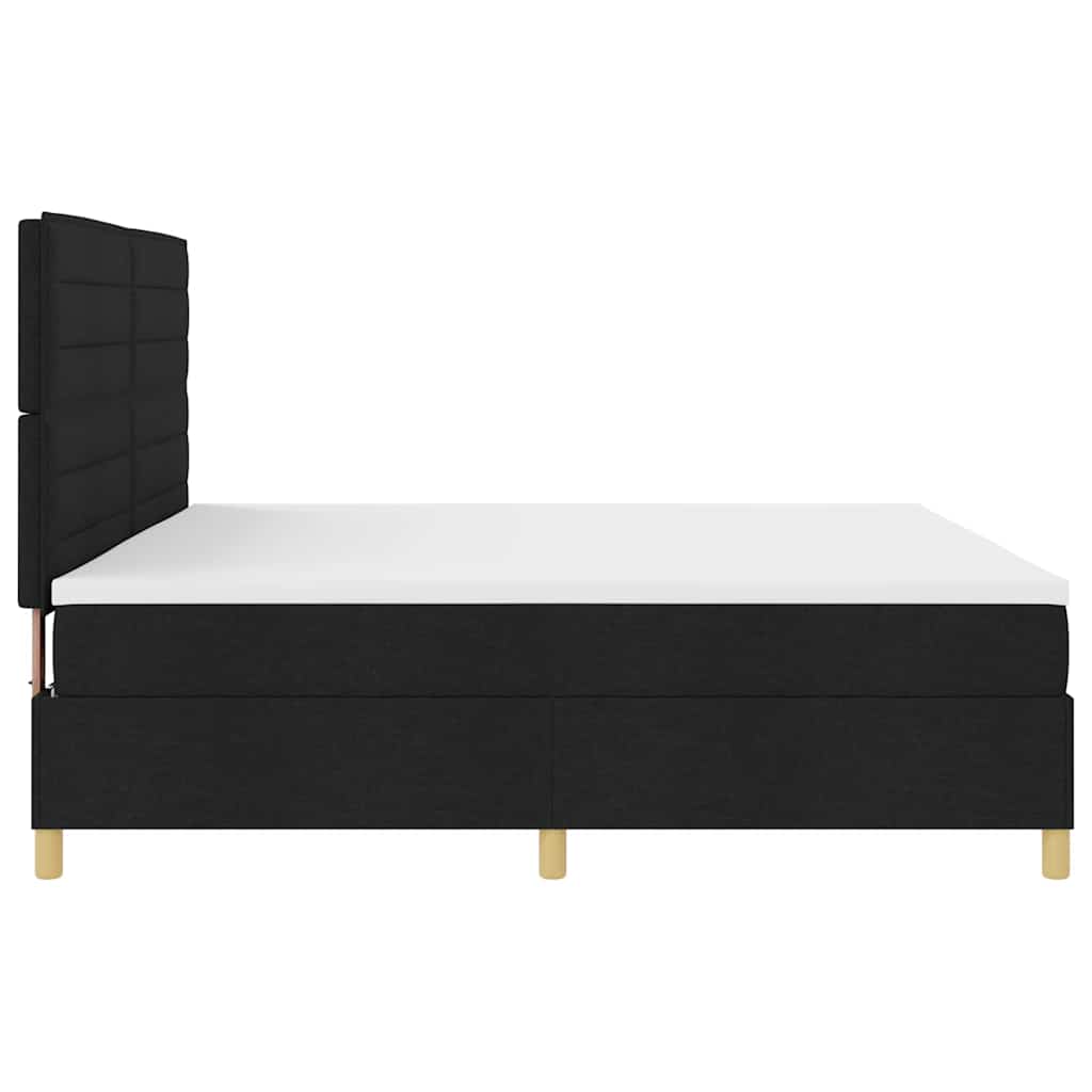 vidaXL Κρεβάτι με ελατήρια με στρώμα Μαύρο 200 x 200 cm ύφασμα