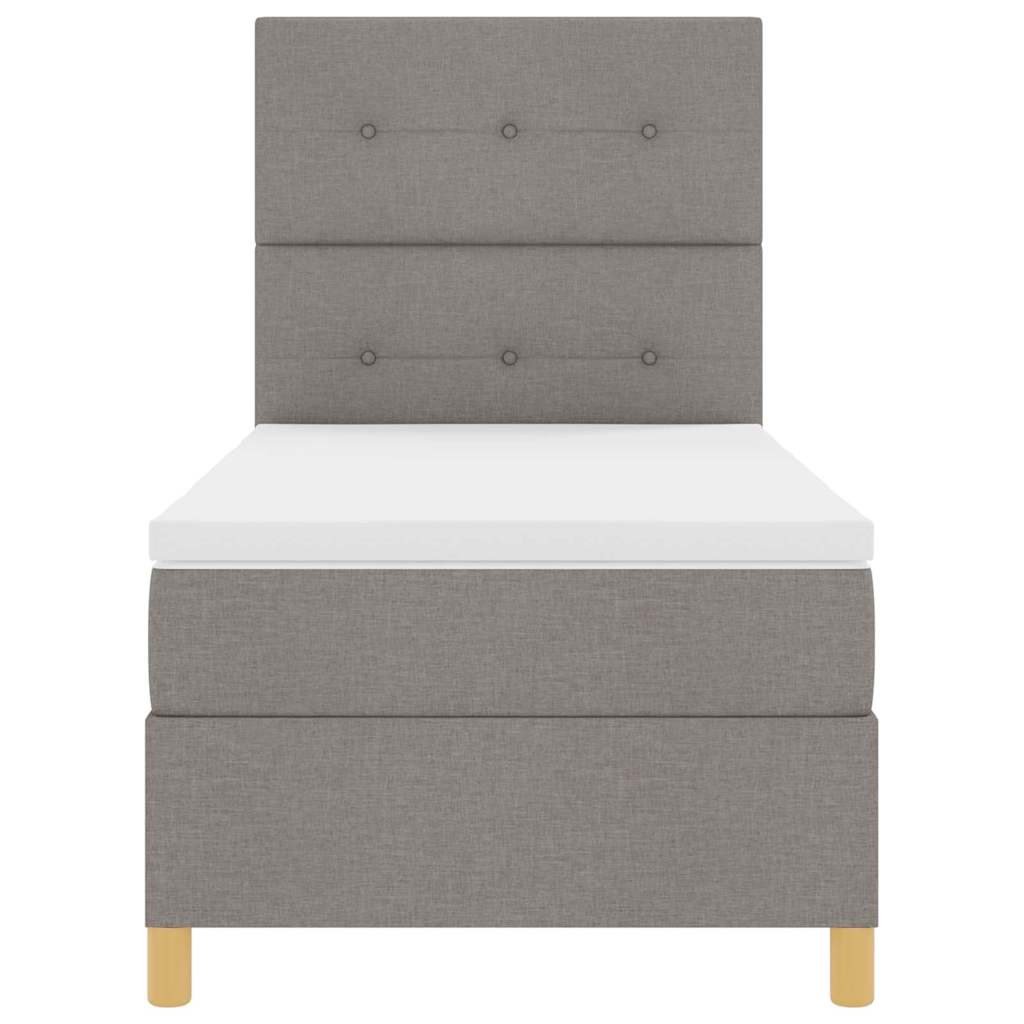 vidaXL Κρεβάτι με ελατήρια με κεφαλάρι Taupe 80 x 200 cm ύφασμα