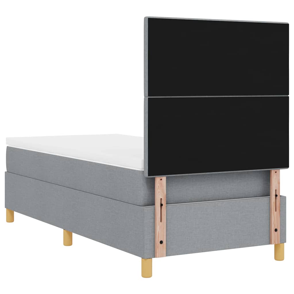 vidaXL Κρεβάτι με ελατήρια Ανοιχτό γκρι 100 x 200 cm ύφασμα