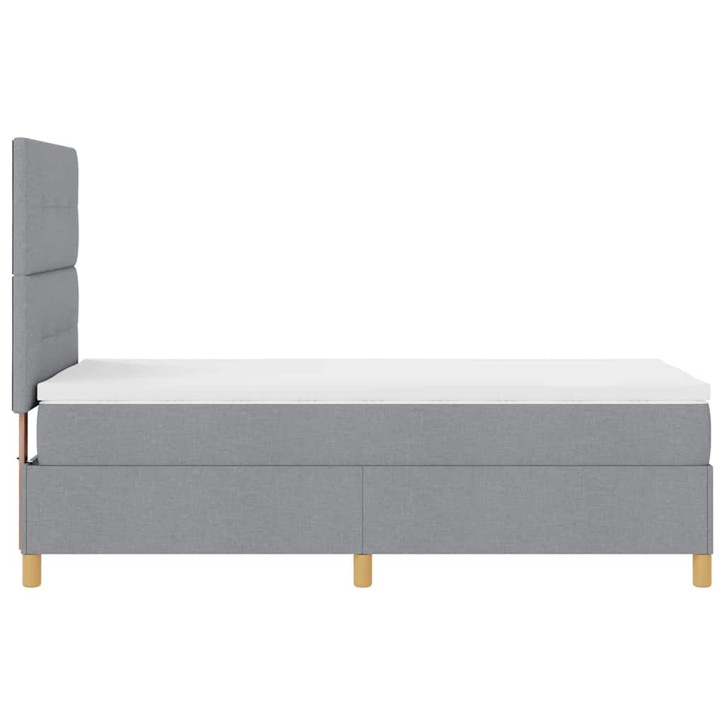 vidaXL Κρεβάτι με ελατήρια Ανοιχτό γκρι 100 x 200 cm ύφασμα